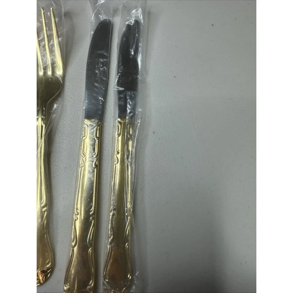 Gold-tone FLATWARE 'ROYAL' Stainless Steel Japan - Service for 4-20 Pieces